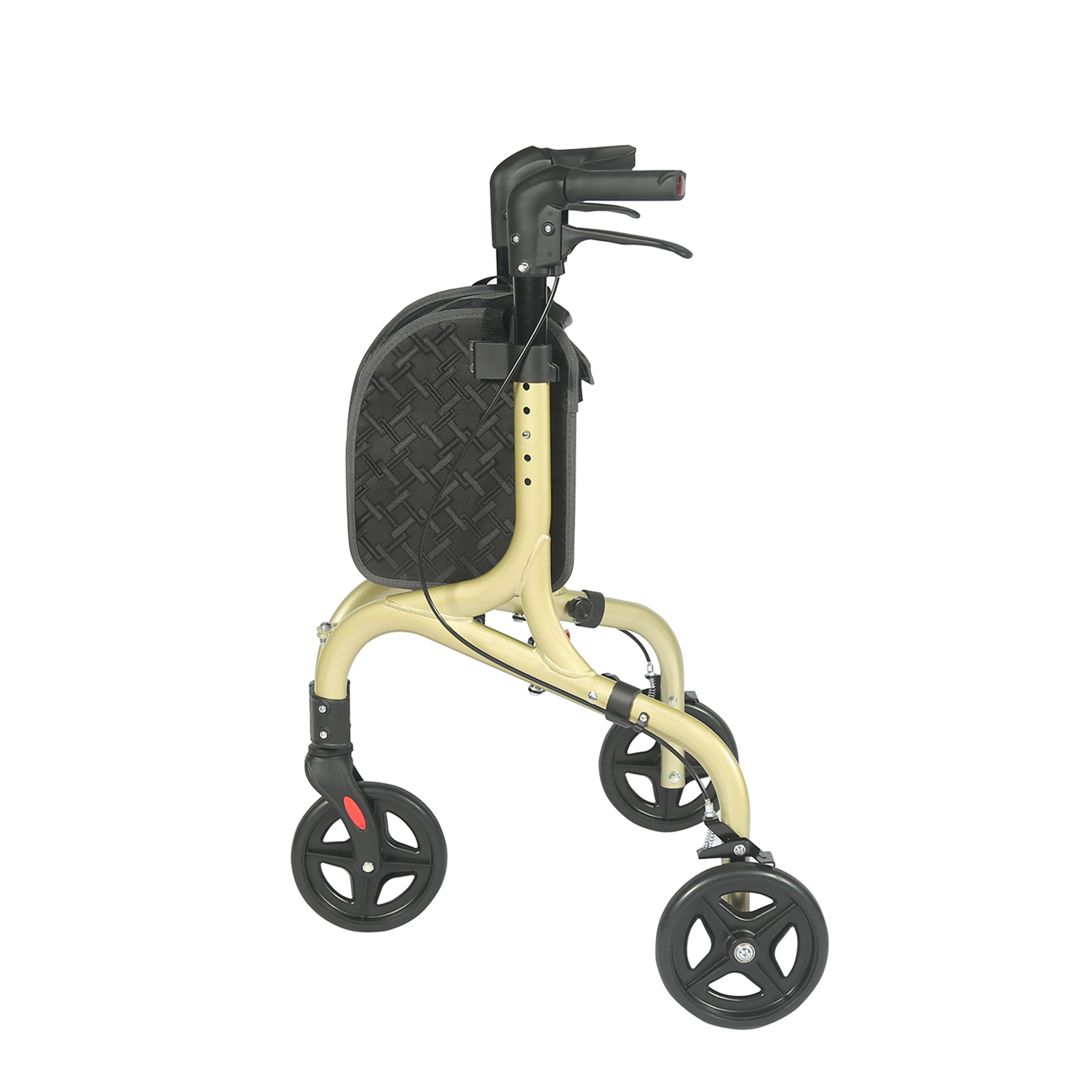 3 Wheel Rollator Walker för äldste gång-stick lättvikt och vikbar tri-walker rollator för inomhus/utomhusbruk