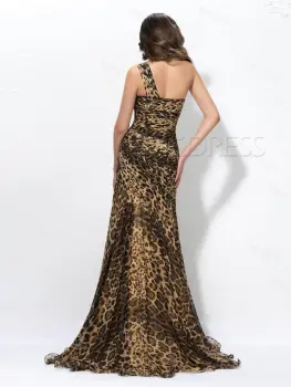 Sweetheart leopard print Evening Dresses 2015 A-Line Prom Dress