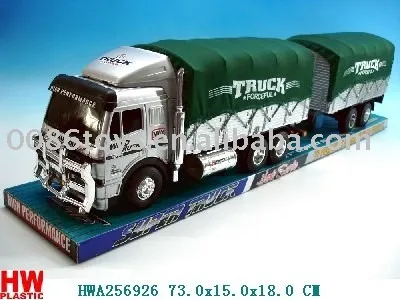 various friction trailer truck with canvas