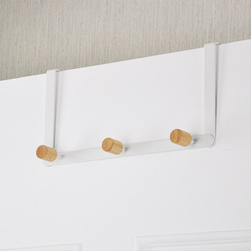 White Coating Metal Hotel Clothes Hanger With Rubber Wood Knob