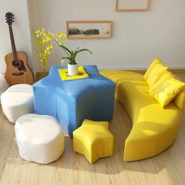 Nordic Star Moon Modular Leather Sofa Set for Children