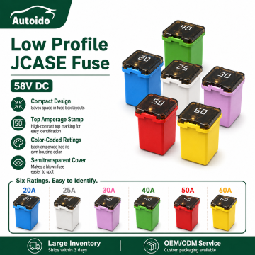 Andufuse SBFC LPJ スローブロー Jcase ヒューズ 58VDC 定格銅コアプラグインヒューズ商用トラック自動車配線フラットブレードヒューズ