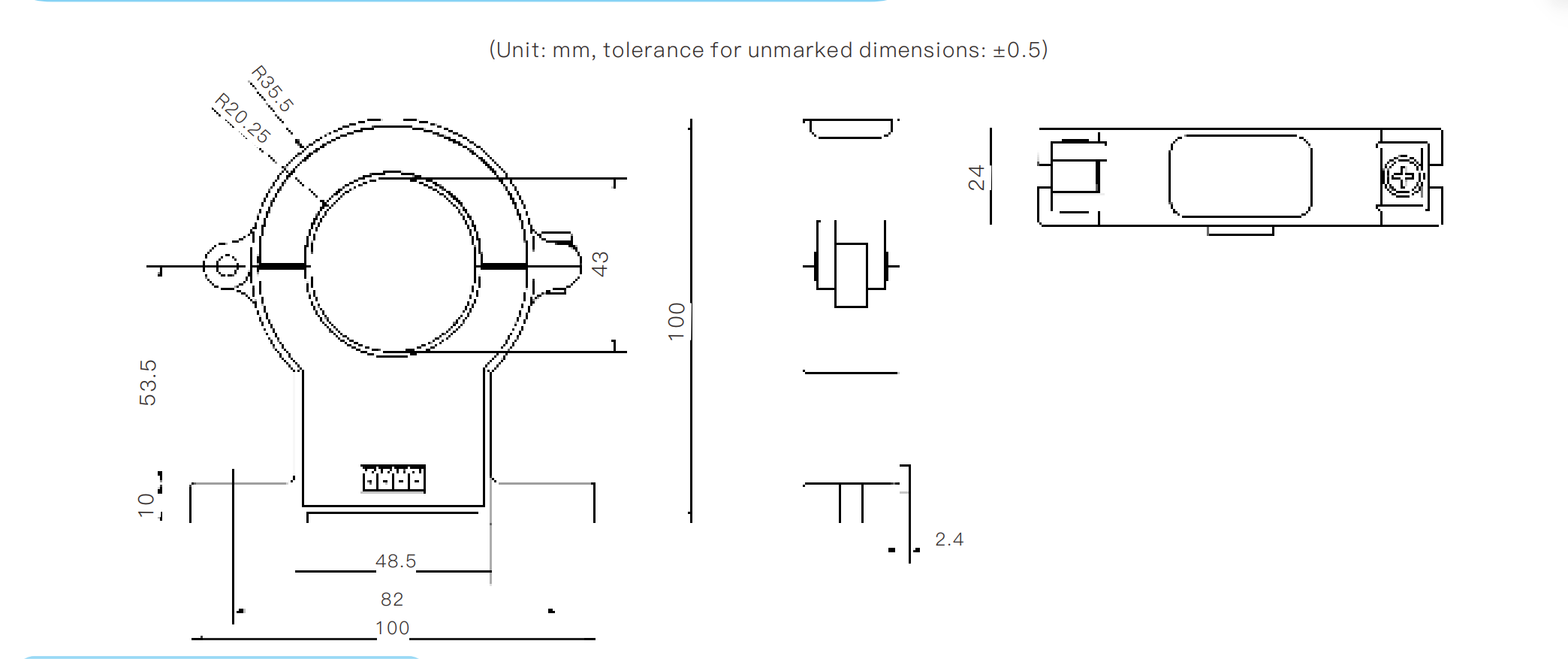 40.5mm aperture split‑core hall sensor
