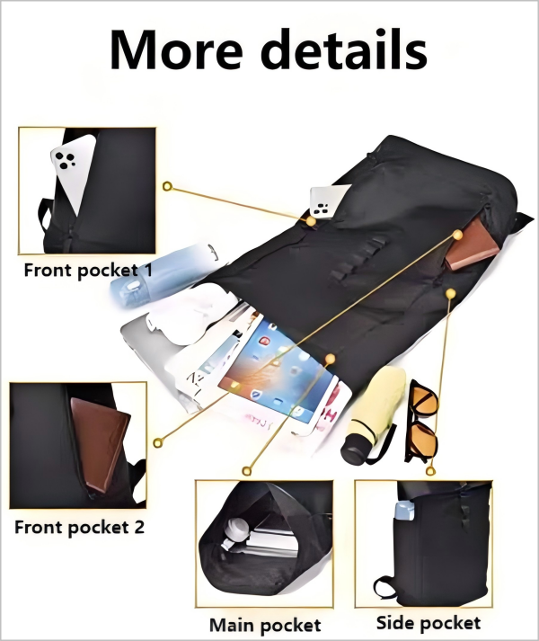 Durable roll-top laptop backpack for commuters