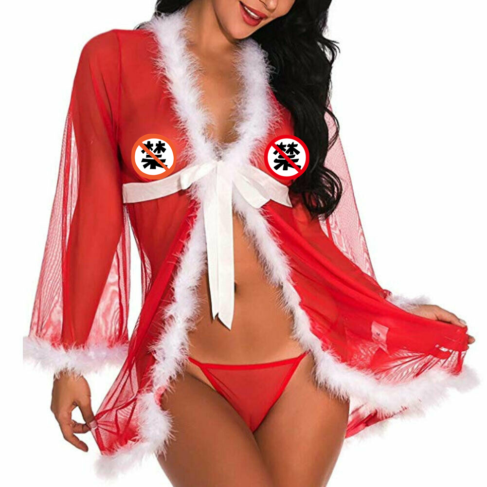 Hot Selling Christmas Women Sexy Lingerie Underwear Xmas Red Babydoll Dress Sleepwear Chemises Costume Babydolls Femme New 2020