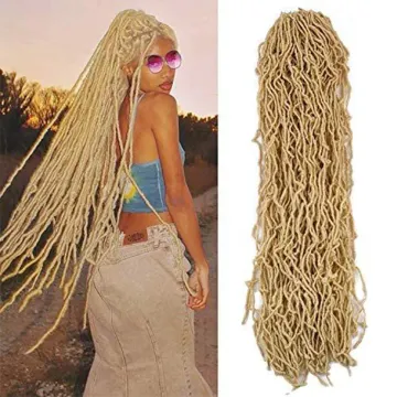 Blonde 36inch Long Goddess Braiding Dreadlocks Hair For Black Women Nu Locs Crochet Braid Hair Synthetic Faux Locs Extension