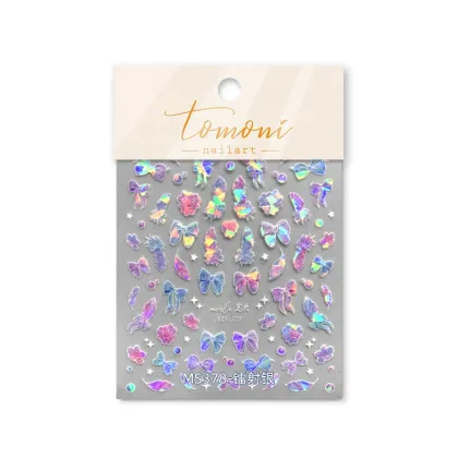 Qianya Tiktok Tomoni Beach 5D Adhesive Nail Art Stickers
