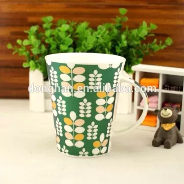 glaze leaf decal mug on factory price