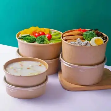 Kraft paper food bowl disposable salad bowl takeaway