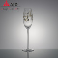 Ato Flutes Flower Pattern Glasses لحفل الزفاف