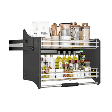 2 tier pull‑down kitchen cabinet basket