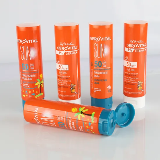 Competitive price 50ml empty cosmetic packaging sunscreen cream tube container