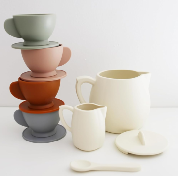 Set da cucina in silicone alimentare per finta teiera