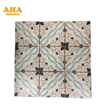 Spanish Morocco 20x20cm Flower Ceramic Floor Tiles for Bathroom Decoration
