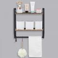 Wall Mounted 2-Tier Industrial Bathroom Storage Organizer