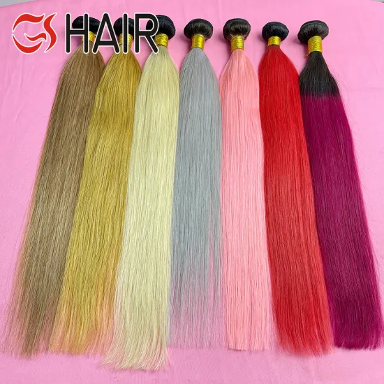 GS Hair New Arrival Ombre Color Brazilian Virgin Cuticle Aligned Human Hair Bundles for Wholesale