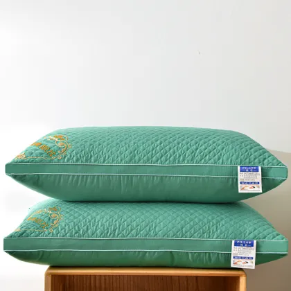 Yellow quilted pillow rest