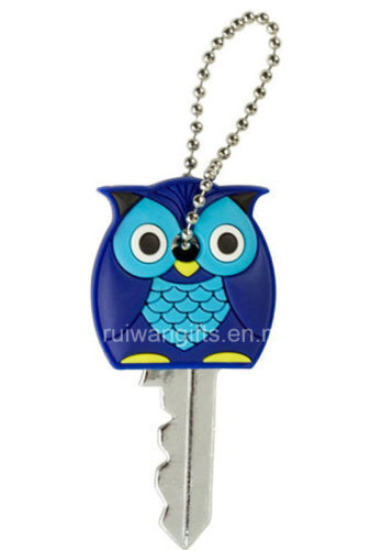 Cute Owl Shape PVC Rubber Key Cap