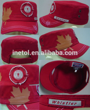 2015 fashion printed whistler army cap with circular stamp