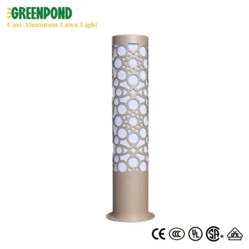 Cast Aluminum Lawn Light With Circle Patterns