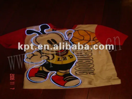 flash t-shirt cloth neon wire,glowing costume neon wire,lighting clothing, glowing performance clothing,glowing el cap