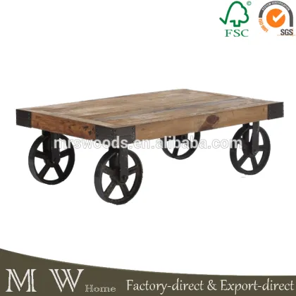 recycled elm wood coffee table, metal vintage elm table, elm coffee table