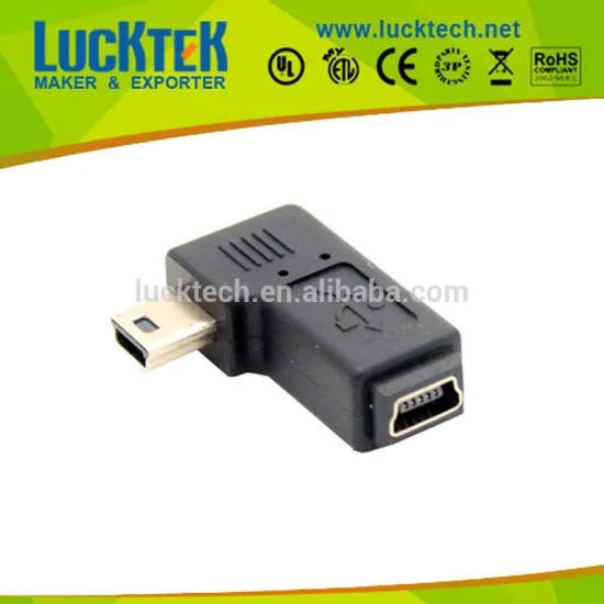 left angle Mini USB extension adapter, Left angle Mini USB M/F
