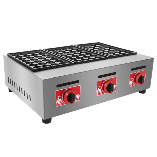 Professional Gas-powered Stainless Steel Fishball and Takoyaki Maker for Delicious Grill Cooking