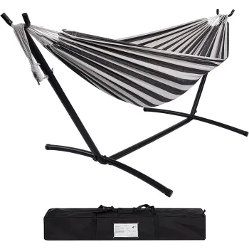 Danlong Portable Hanging Hammock with Frame: Heavy Duty Canvas Macrame Pool Side Relaxation Solution