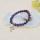 Bracelet de breloques perles rondes d&#39;améthyste naturelle avec pierres précieuses 8MM avec alliage en forme de coeur