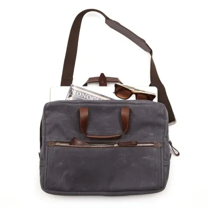 Wholesale Waterproof Business Bag Briefcase With Leather Trim For Man