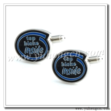 Fashion Novelty Cufflinks with Meaningful Words Top Bloke Inside
