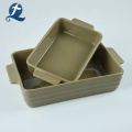 New design rectangular baking custom ceramic bakeware pan