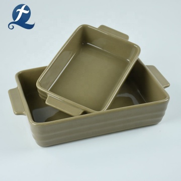 New design rectangular baking custom ceramic bakeware pan