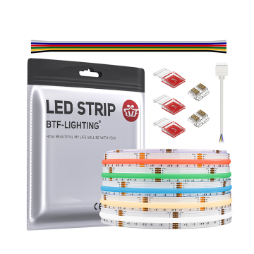 2024 Novo modelo 6pin 12mm DC24V 960 LEDS RA90 Dimmable flexível FCOB FOB 5in1 COB RGBCCT Luz de tira