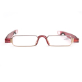 Óculos de leitura vermelha de prescrição dobrável e elegante