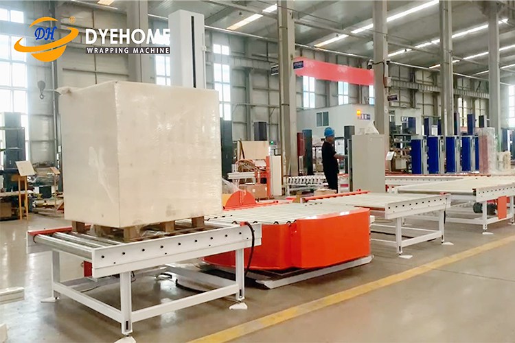 pre-stretching online wrapping machine