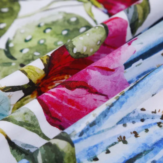 Wholesale Custom Floral Printed Bamboo Cotton French Terry Spandex Fabric for Dress Shirts
