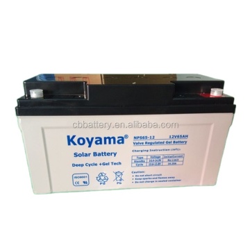 Hurtowa cena fabryczna 65AH 12V PV System głębokiego cyklu żelowy