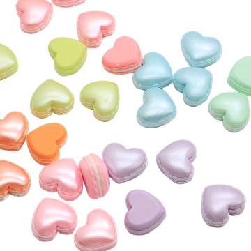 Multi Styles couleur unie conception de coeur perles de résine accessoires de bricolage pour porte-clés collier Bracelet fabrication de bijoux de mode