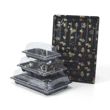 Food Grade Plastic Sushi Tray with Lid