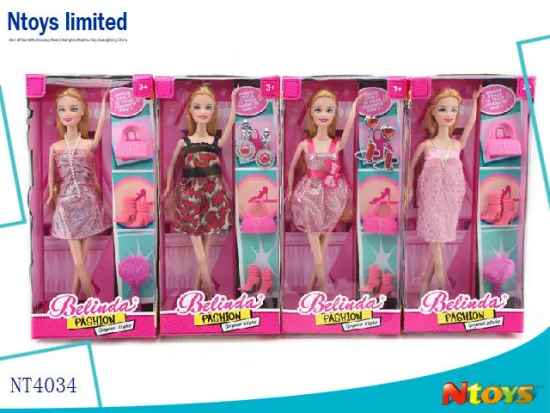 2014 NEWEST 11.5INCH FASHION BELINDA VINYL DOLL SET.4 ASTD, NT4034