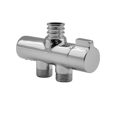Mezcladora de ducha de montaje de pared de una sola manija cromada con adaptador de desviación