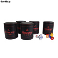 Hot Black Hennessy Leather Dice Cup Set Plastic Acrylic Polyhedral Dices Gambling Poker Drinking Board Game Dice Box 1 Pc