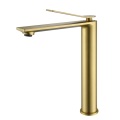 Luxury Brass Bathroom Single Lever Single Handle Tall Basin Mixer Brushed Gold Sink Faucet Taps Golden