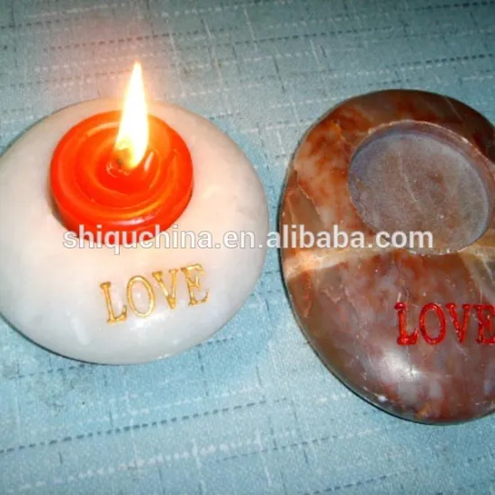 table decorations | engraved stone candle holder