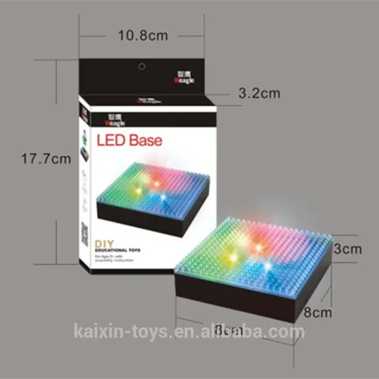 mini building diamond blocks display base with LED light