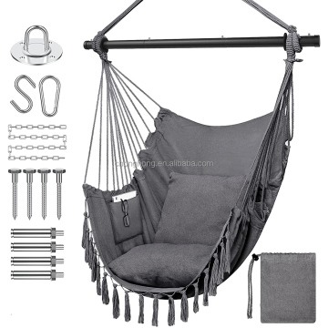 100x130 cm 320G Polyester-Cotton Hammock Hammock con due cuscini: la tua comoda soluzione di rilassamento all'aperto