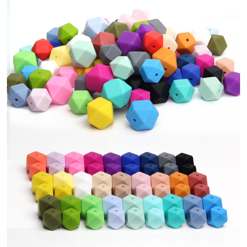 Mini 14mm Bulk Hexagon Silicone Teething Beads