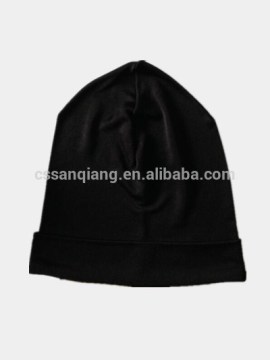 Black 100% Silk Protecting the Skin Warm Winter Beanie